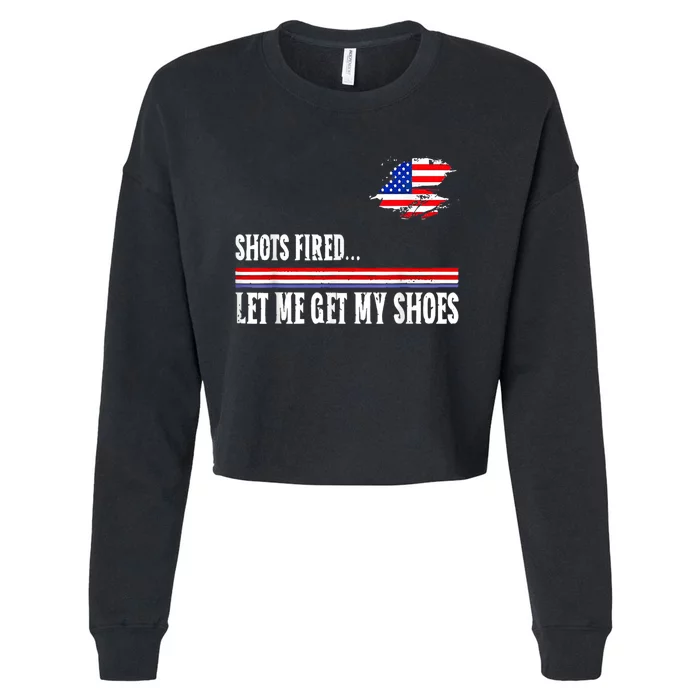 Shots Fired Let Me Get My Shoes Cropped Pullover Crew