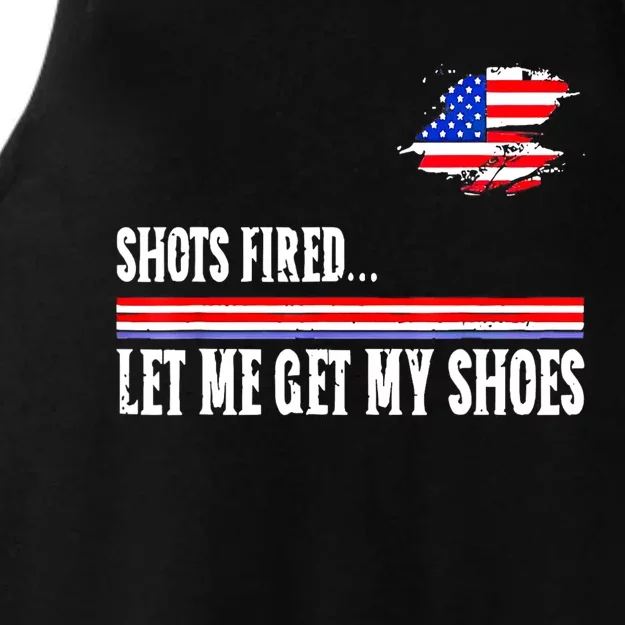 Shots Fired Let Me Get My Shoes Ladies Tri-Blend Wicking Tank