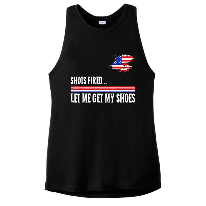 Shots Fired Let Me Get My Shoes Ladies Tri-Blend Wicking Tank