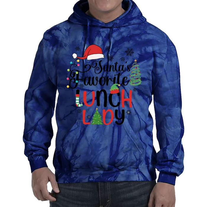 SantaS Favorite Lunch Lady Christmas Tie Dye Hoodie