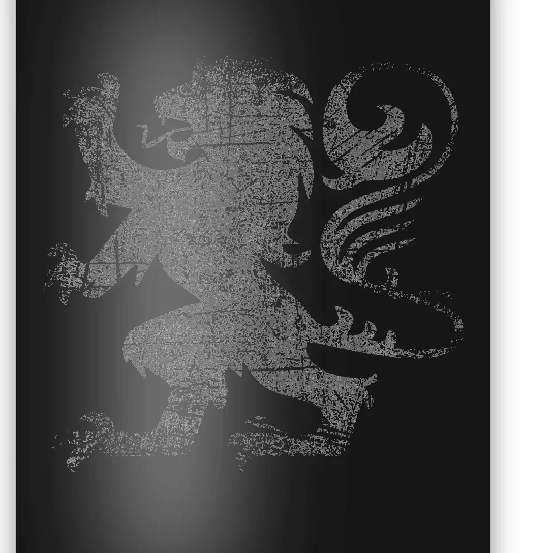 Scottish Flag Lion Rampant Heraldry Flag Of Scotland Rugby Poster