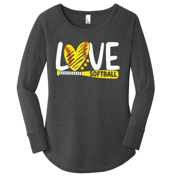 Softball For Love Softball Women's Perfect Tri Tunic Long Sleeve Shirt