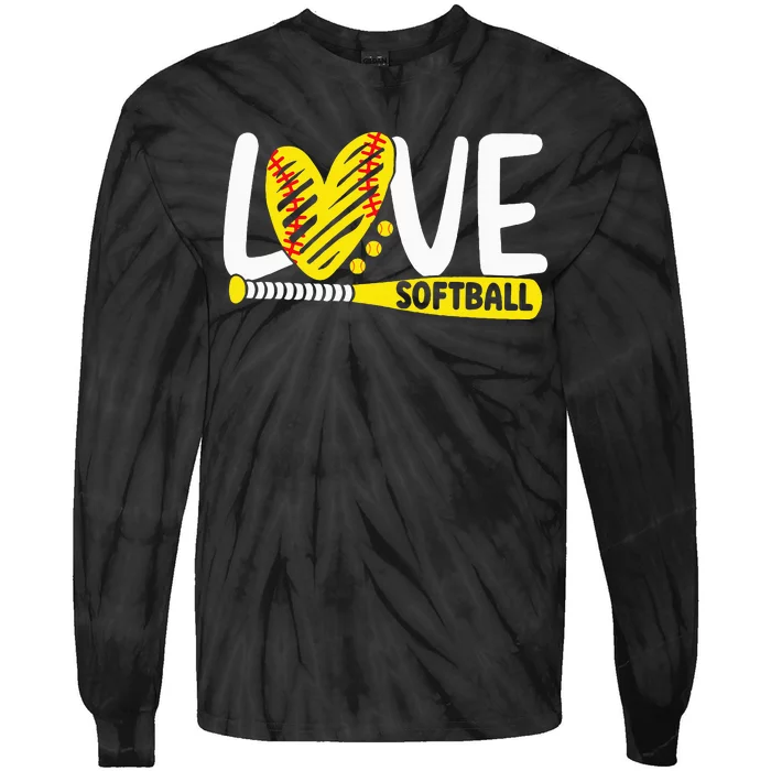 Softball For Love Softball Tie-Dye Long Sleeve Shirt