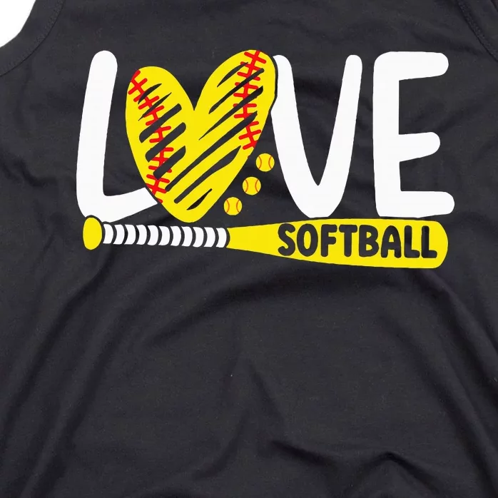 Softball For Love Softball Tank Top