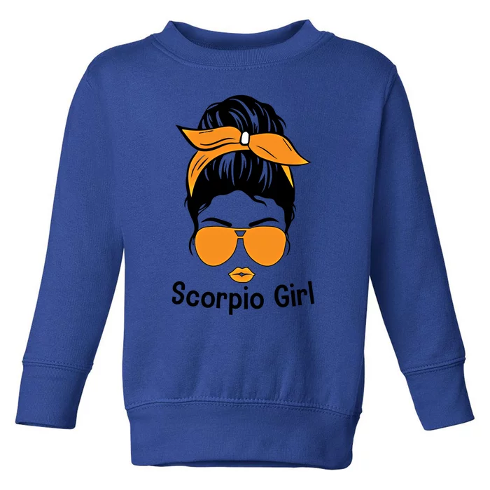 Scorpio Face Leopard Bandana Wink Eye Gift Toddler Sweatshirt