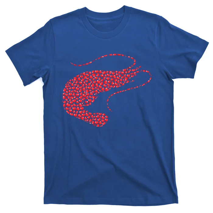 Shrimp Fish Lover Heart Shape Shrimp Valentines Day Meaningful Gift T-Shirt