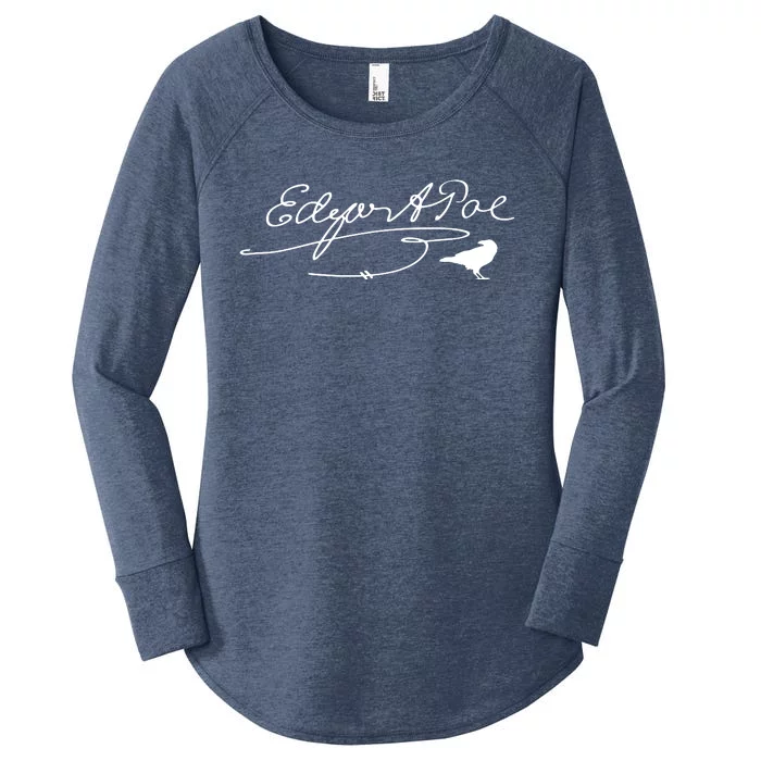 Signature Famous Literary Poet Gift Raven Women's Perfect Tri Tunic Long Sleeve Shirt