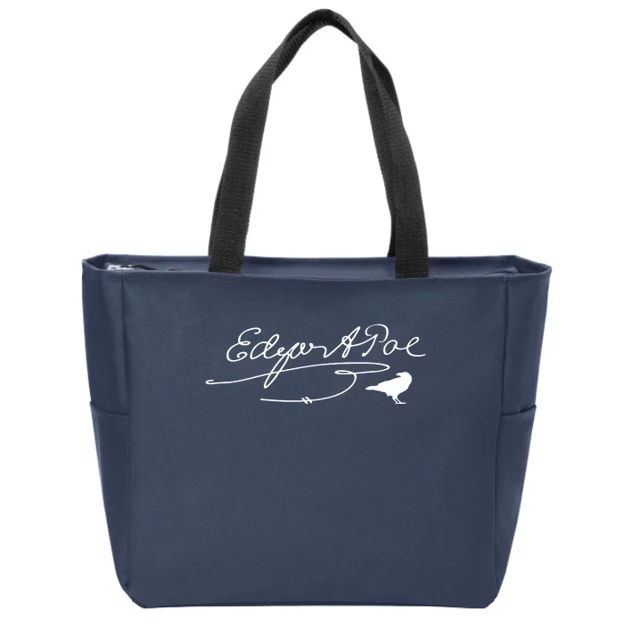 Signature Famous Literary Poet Gift Raven Zip Tote Bag