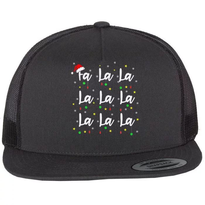 Santa Fa La 8 Fa La La La Christmas Funny Xmas Flat Bill Trucker Hat