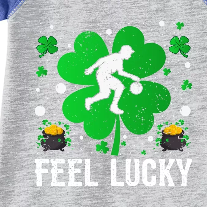 Shamrock Feel Lucky Basketball Player St Patrick's Day Gift Infant Baby Jersey Bodysuit