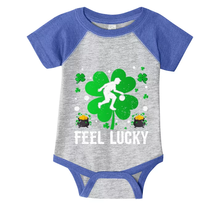 Shamrock Feel Lucky Basketball Player St Patrick's Day Gift Infant Baby Jersey Bodysuit