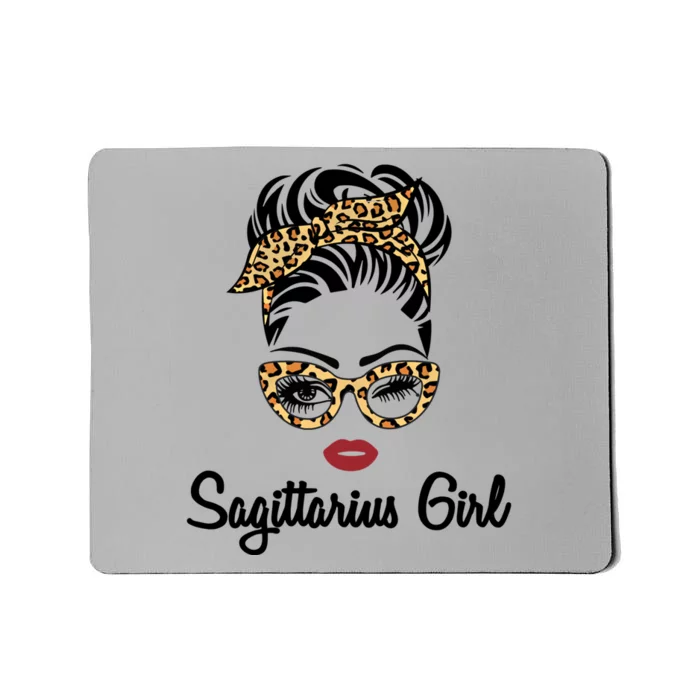 Sagittarius Face Leopard Bandana Wink Eye Gift Mousepad