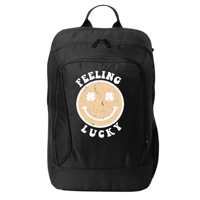 Shamrock Feeling Lucky Retro Smiley City Backpack