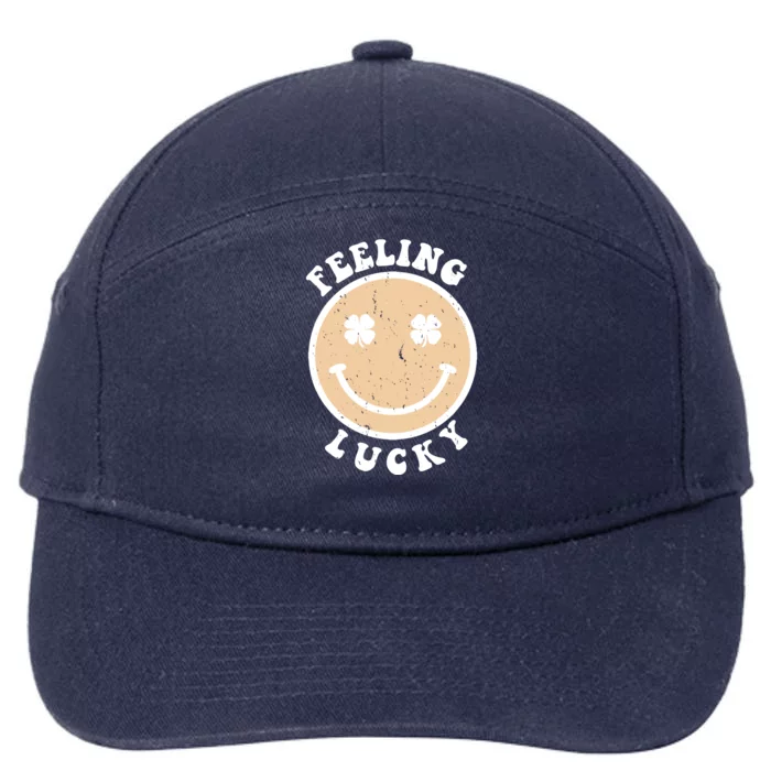 Shamrock Feeling Lucky Retro Smiley 7-Panel Snapback Hat