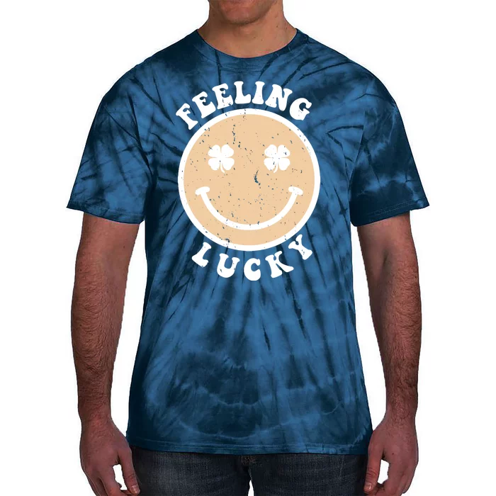 Shamrock Feeling Lucky Retro Smiley Tie-Dye T-Shirt