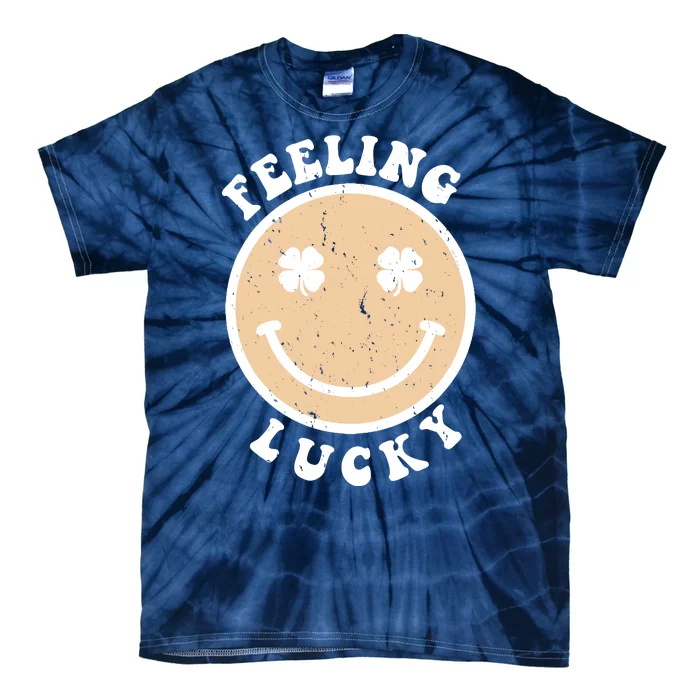 Shamrock Feeling Lucky Retro Smiley Tie-Dye T-Shirt