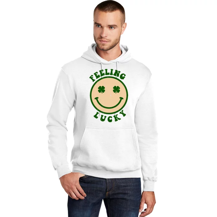 Shamrock Feeling Lucky Retro Smiley Hoodie