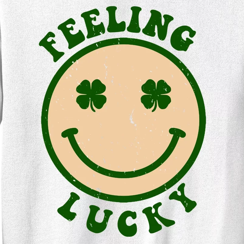 Shamrock Feeling Lucky Retro Smiley Sweatshirt