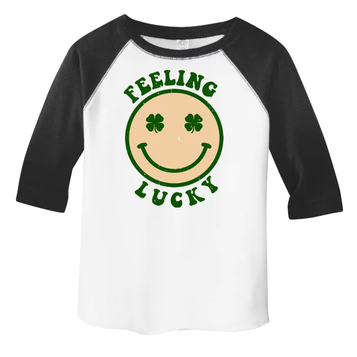 Shamrock Feeling Lucky Retro Smiley Toddler Fine Jersey T-Shirt