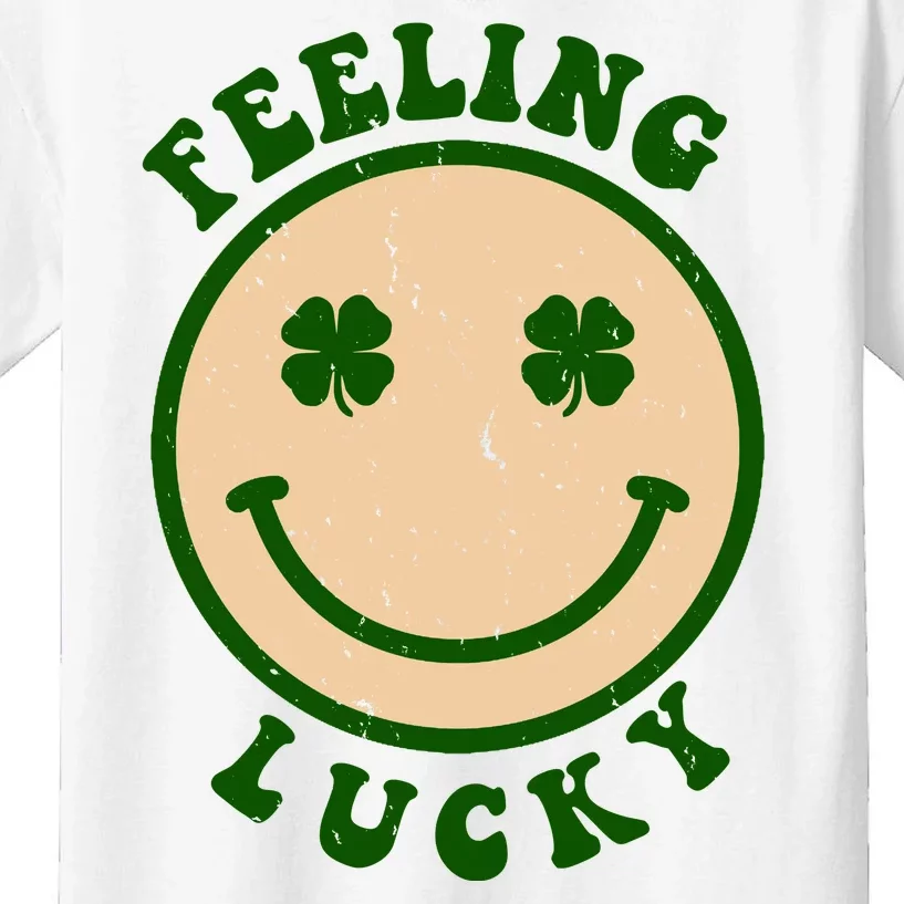 Shamrock Feeling Lucky Retro Smiley Kids T-Shirt