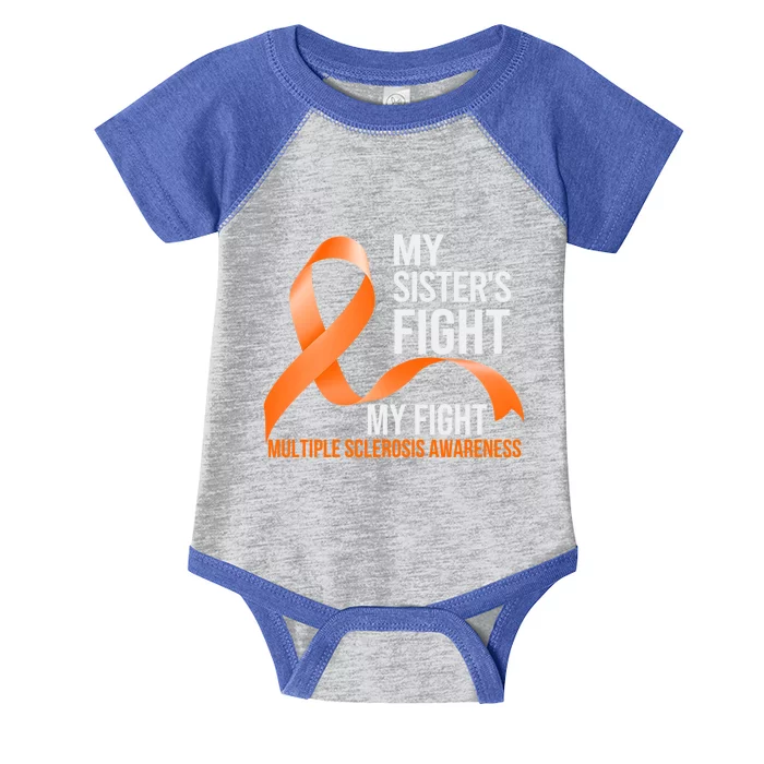 Sister's Fight My Fight Multiple Sclerosis Ms Warrior Gift Infant Baby Jersey Bodysuit