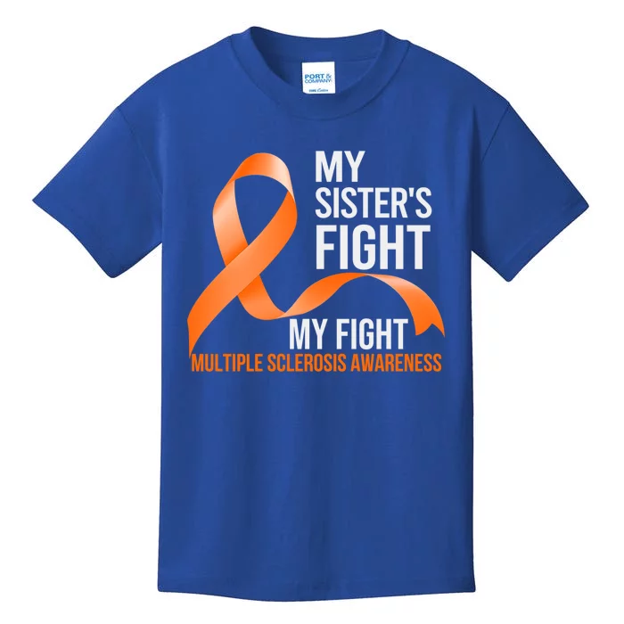 Sister's Fight My Fight Multiple Sclerosis Ms Warrior Gift Kids T-Shirt