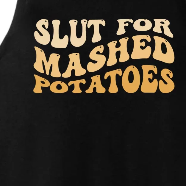 Slut For Mashed Potatoes Funny Potato Foodie Ladies Tri-Blend Wicking Tank