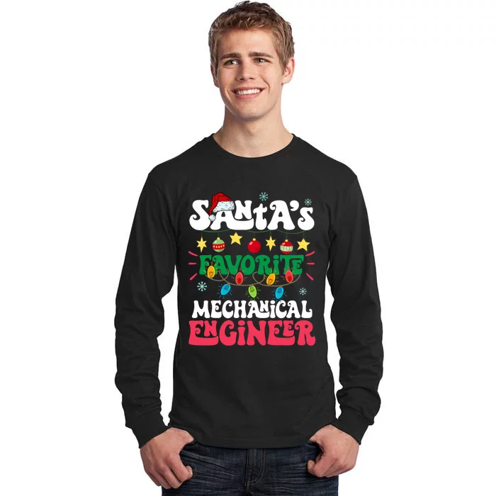 SantaS Favorite Mechanical Engineer Santa Hat Light Xmas Tall Long Sleeve T-Shirt