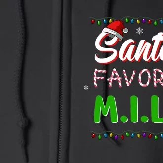 SantaS Favorite Milf Christmas Santa Hat Light Full Zip Hoodie