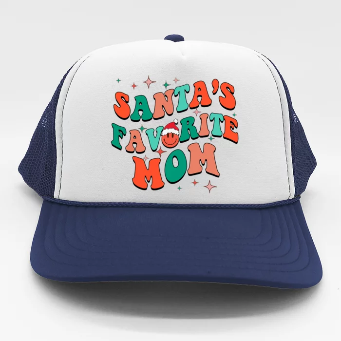 SantaS Favorite Mom Christmas Mama Santa Claus Mommy Gift Trucker Hat