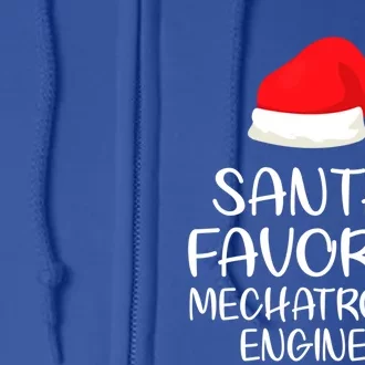 SantaS Favorite Mechatronics Engineer Matching Family Xmas Gift Full Zip Hoodie