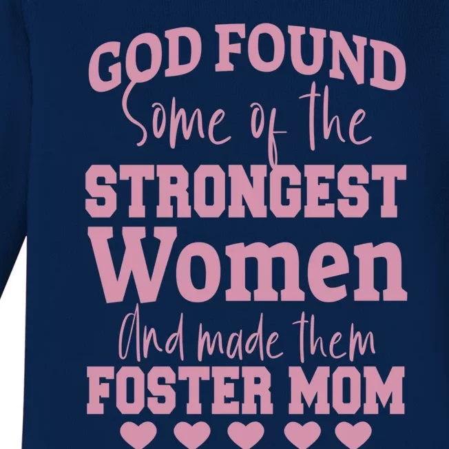 Strongest Foster Mom Mommy Quotes Mother's Day Cute Gift Baby Long Sleeve Bodysuit