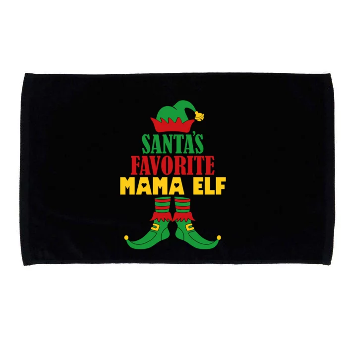 SantaS Favorite Mama Elf Christmas Matching Holiday Gift Microfiber Hand Towel