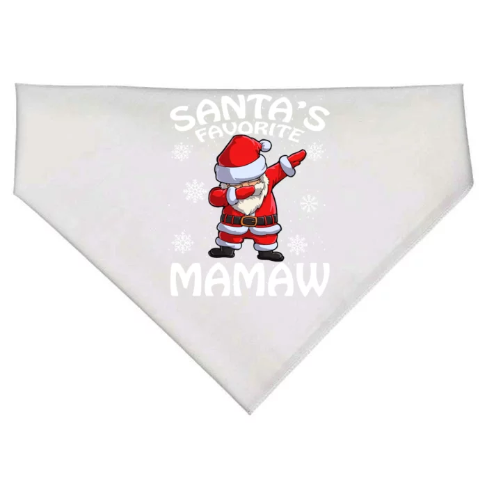 SantaS Favorite Mamaw Christmas Cute Gift USA-Made Doggie Bandana