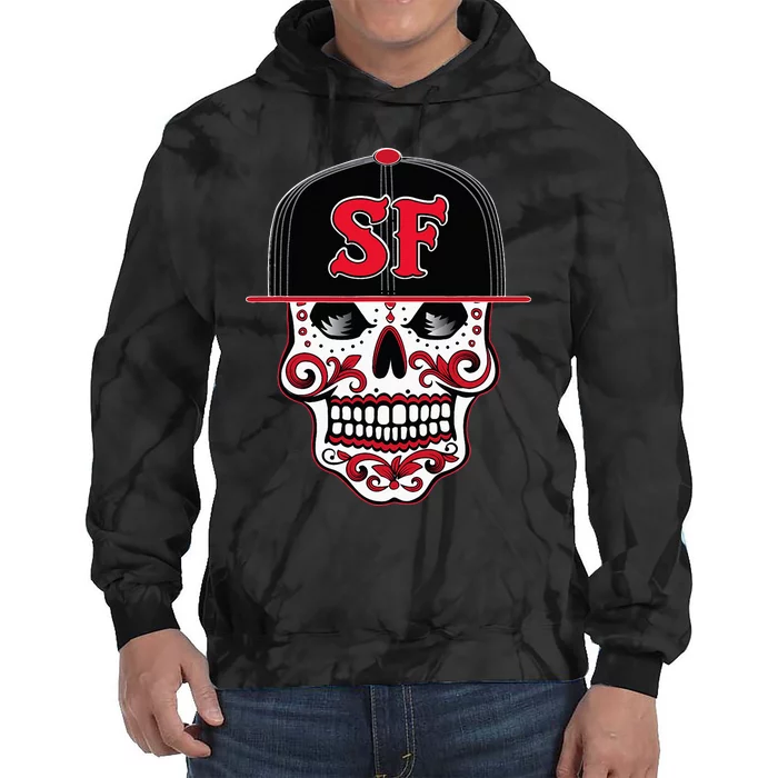 San Francisco Mexican Sugar Skull Design Bay Area Tie Dye Hoodie