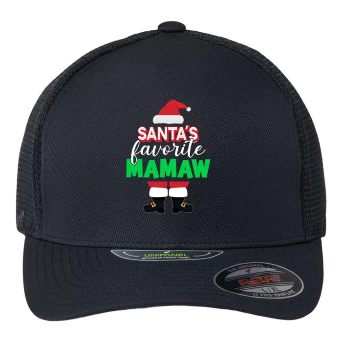 SantaS Favorite Mamaw Funny Gift Funny Grandma Christmas Gift Flexfit Unipanel Trucker Cap