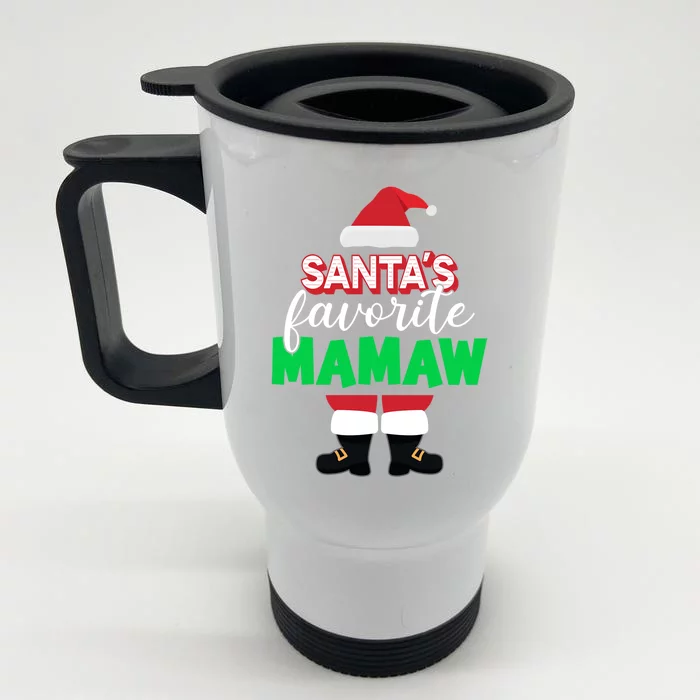 SantaS Favorite Mamaw Funny Gift Funny Grandma Christmas Gift Front & Back Stainless Steel Travel Mug