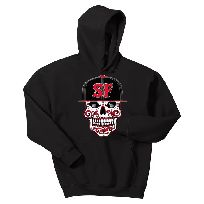 San Francisco Mexican Sugar Skull Design Bay Area Kids Hoodie