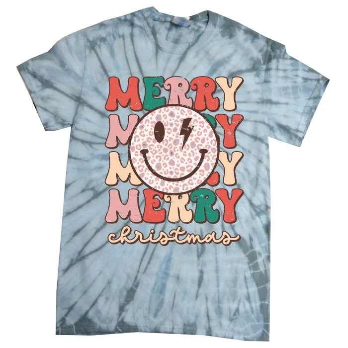 Smiley Face Merry Christmas Tie-Dye T-Shirt