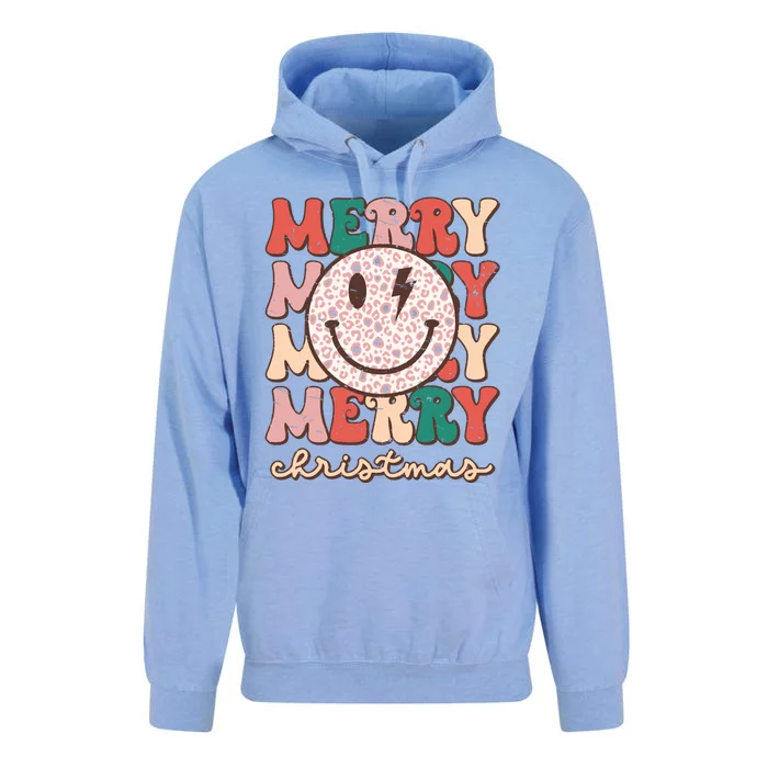 Smiley Face Merry Christmas Unisex Surf Hoodie