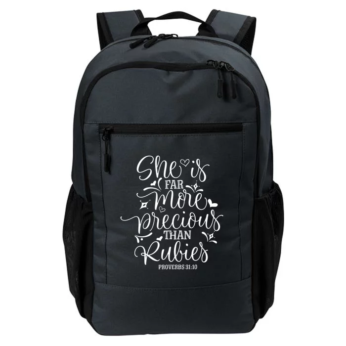 She's Far More Precious Than Jewel Bible Christian Religious Gift Daily Commute Backpack