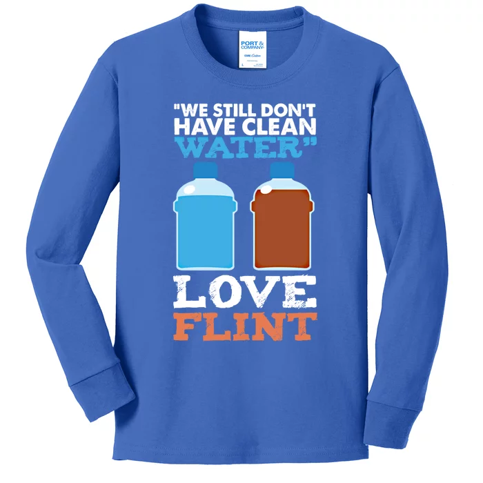 Save Flint Michigan Water Crisis Environt Awareness Gift Kids Long Sleeve Shirt