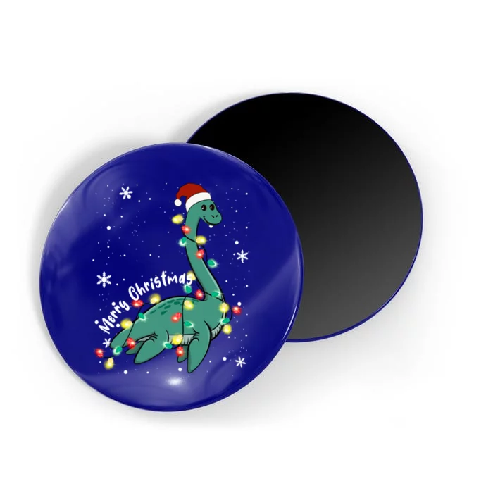 Snow Flakes Merry Christmas Plesiosaur Gift Magnet