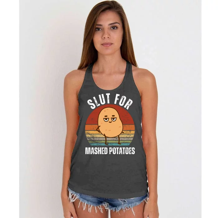 Slut For Mashed Potatoes Women's Knotted Racerback Tank