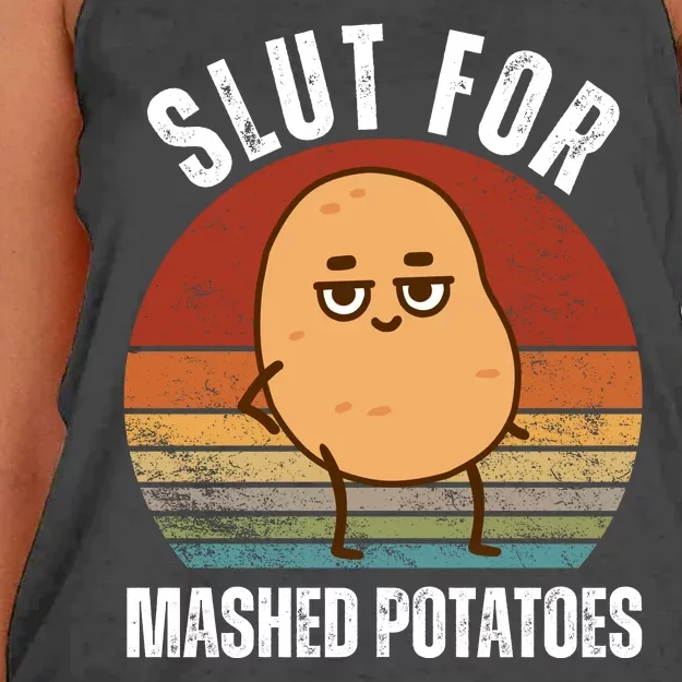 Slut For Mashed Potatoes Women's Knotted Racerback Tank