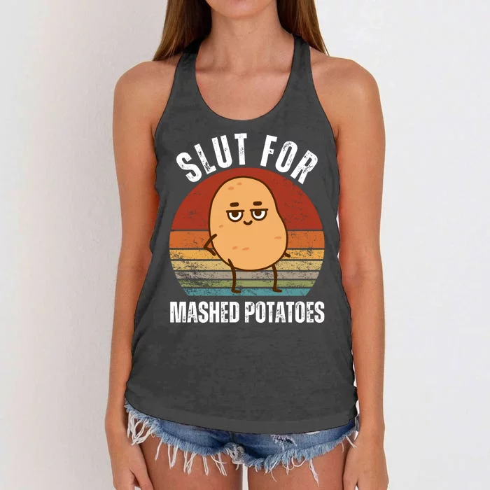 Slut For Mashed Potatoes Women's Knotted Racerback Tank