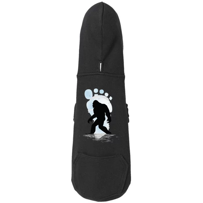 Sasquatch Footprint Moon Light Bigfoot Lovers Gifts Doggie 3-End Fleece Hoodie