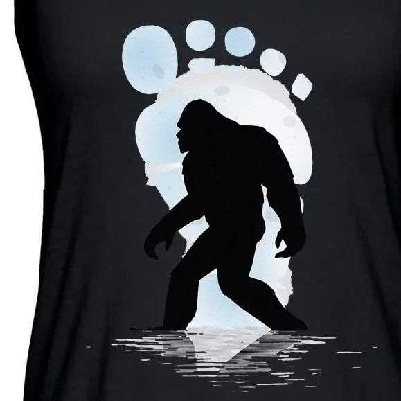 Sasquatch Footprint Moon Light Bigfoot Lovers Gifts Ladies Essential Flowy Tank