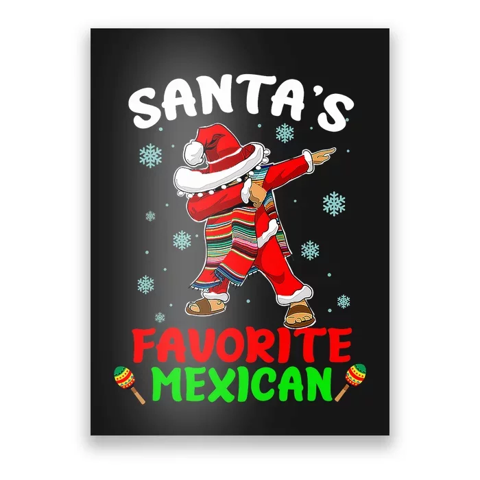 Santa's Favorite Mexican Christmas Holiday Mexico Funny Poster