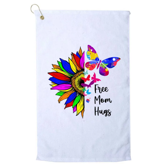 Sunflower Free Mom Hugs Butterfly Lgbt Pride Month Platinum Collection Golf Towel